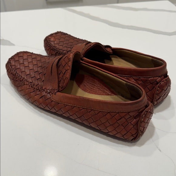 Robert Zur Chestnut Woven Leather Loafers main image 5